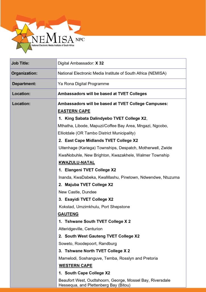 YA RONA DIGITAL PROGRAMME X32 advertisement ambassadors tvet colleges final page 0001